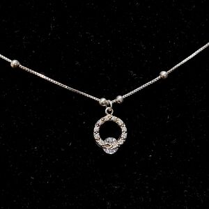 STERLING SILVER 925 PENDANT ROUND NECKLACE